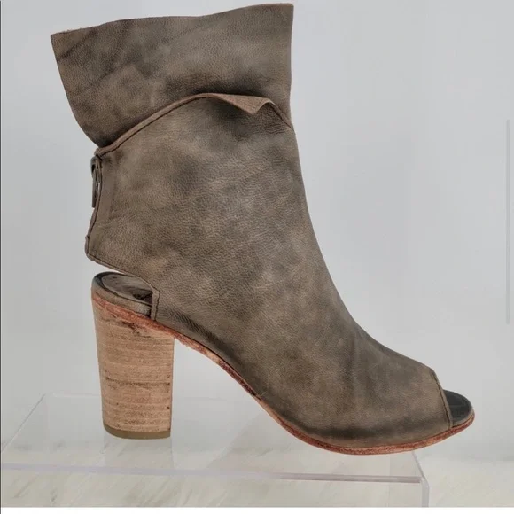 Free People Golden Road Peep Toe Leather Boots - Picture 4 of 11